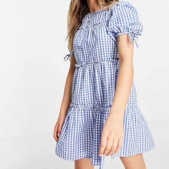 ASOS Dresses & Skirts - ASOS influence tiered gingham dress sz 12 *Z
